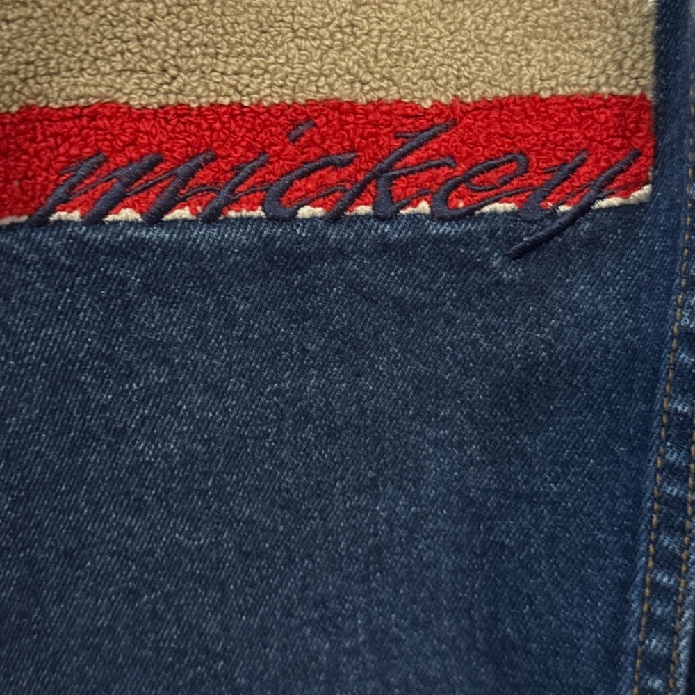 Vintage Disney Mickey Mouse American Flag Oversized Denim Jacket, Size Small. - Picture 5 of 16